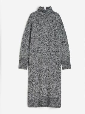 H&M Heathered Gray Turtleneck Sweater Dress